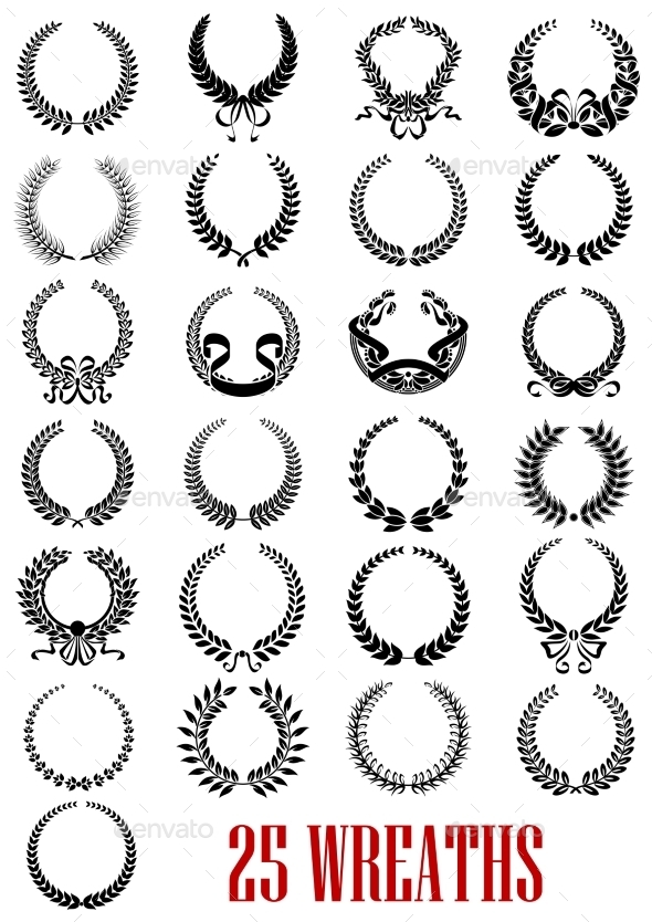 GraphicRiver Vintage Laurel Wreath Icons Set 9009709 GraphicRiver Vintage Laurel Wreath Icons Set 9009709