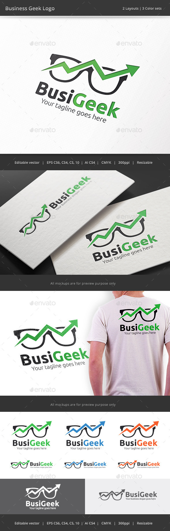 Business Marketing Geek Logo (Objects)