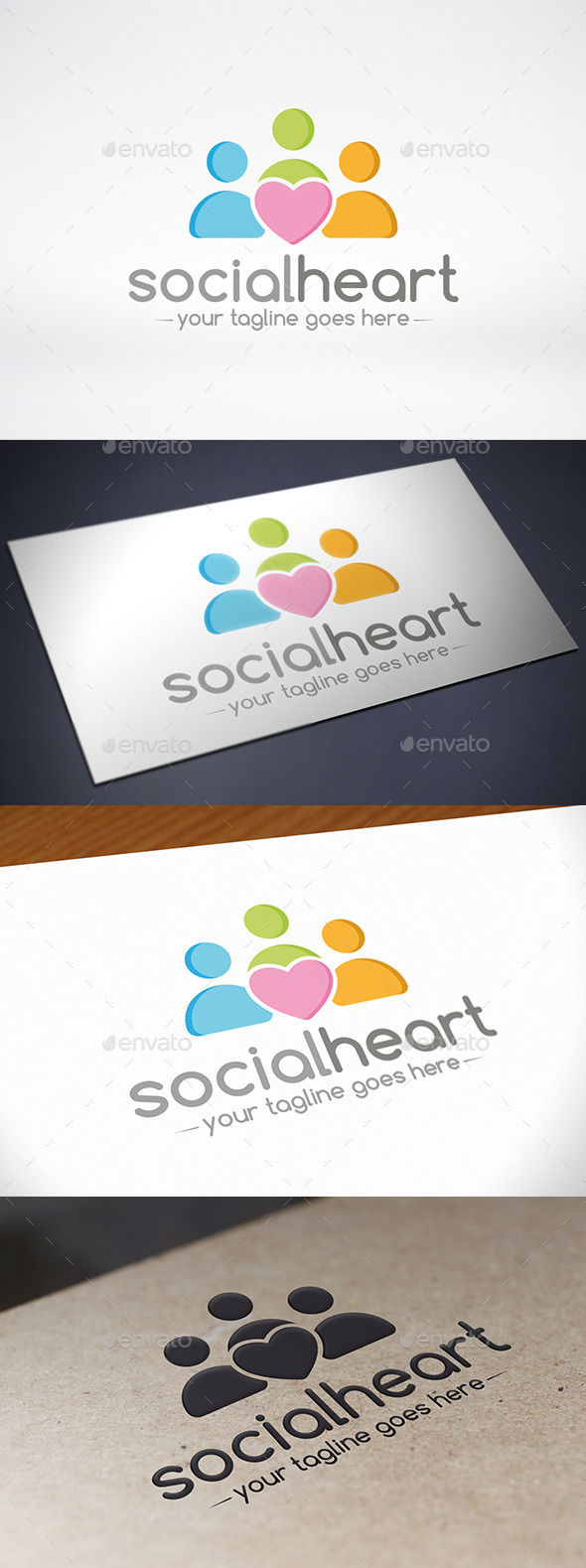 Social Love Logo Template (Humans)