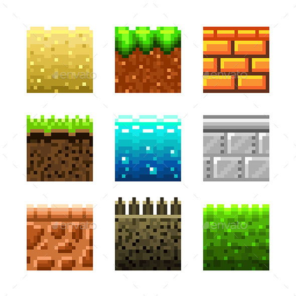 GraphicRiver Textures for Platformers Pixel Art Icons 9012165 GraphicRiver Textures for Platformers Pixel Art Icons 9012165
