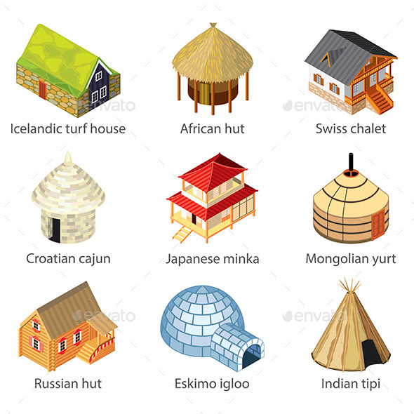 GraphicRiver Houses of Different Nations Icons 9012171 GraphicRiver Houses of Different Nations Icons 9012171