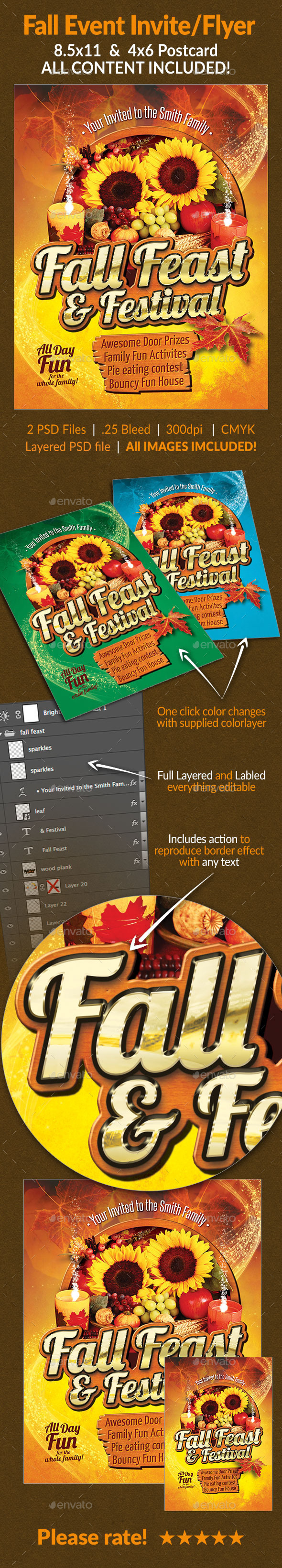 GraphicRiver Fall Feast Invite Flyer Set 8996820 GraphicRiver Fall Feast Invite Flyer Set 8996820