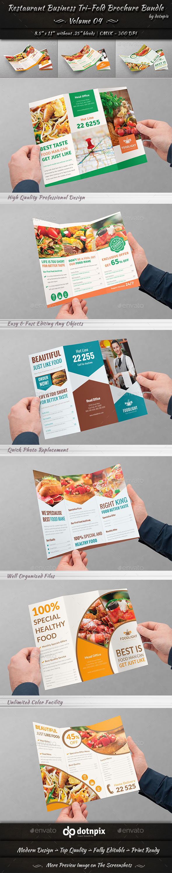 GraphicRiver Restaurant Tri-Fold Brochure Bundle Volume 4 9016884 GraphicRiver Restaurant Tri-Fold Brochure Bundle Volume 4 9016884