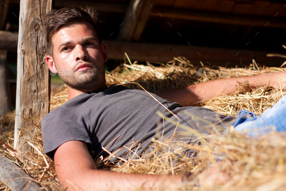 man in the hay barn (Misc) Photo Download