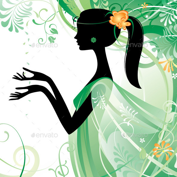GraphicRiver Girl in Green 9020086 GraphicRiver Girl in Green 9020086