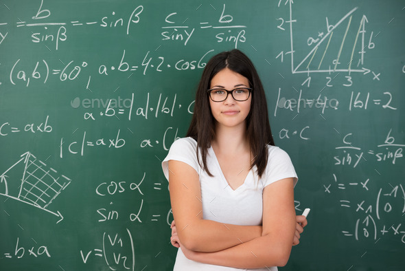 Intelligent young maths student or teacher