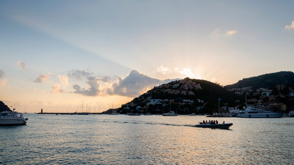 Sailboats In Harbor During Sunset Sailboats In Harbor During Sunset