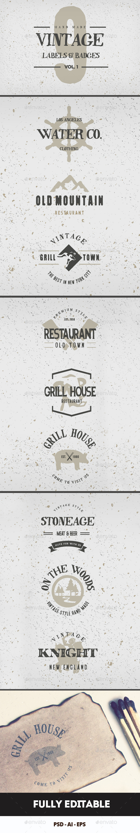 Vintage Hand Drawn Logos V1 Vintage Hand Drawn Logos V1