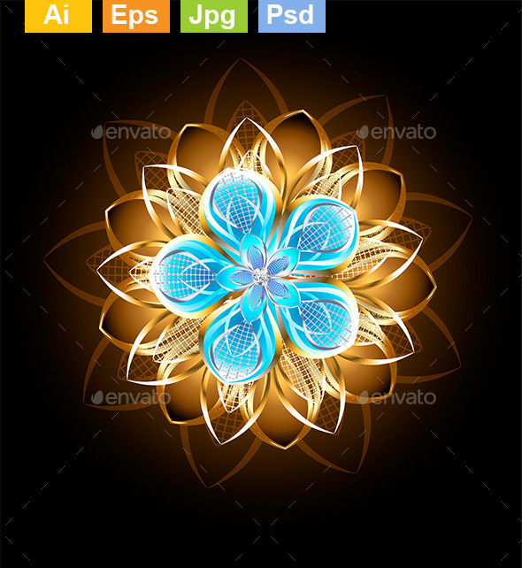 Abstract Turquoise Flower (Decorative Symbols)