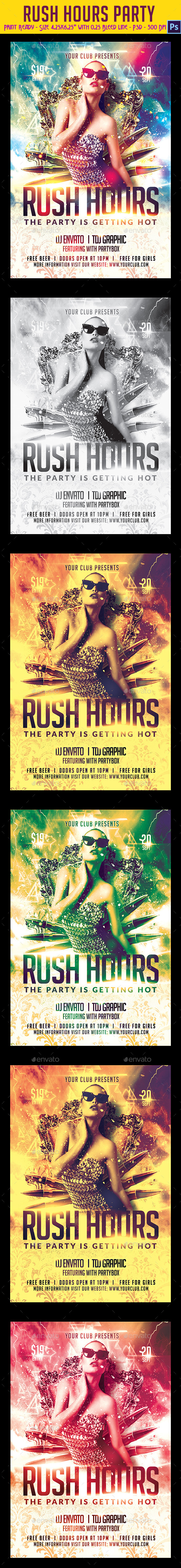 GraphicRiver Rush Hours Party Flyer 9025058 GraphicRiver Rush Hours Party Flyer 9025058