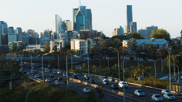 Brisbane City Golden Hour Highway Brisbane City Golden Hour Highway
