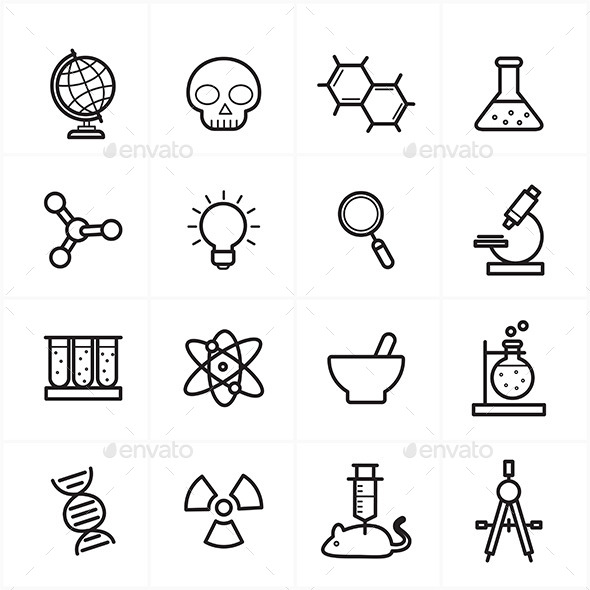 GraphicRiver Flat Line Icons For Science Icons Vector Illustration 9025918 GraphicRiver Flat Line Icons For Science Icons Vector Illustration 9025918