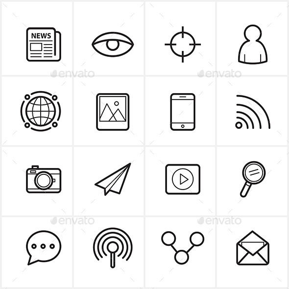 GraphicRiver Flat Line Icons Communication and Web Icons Vector 9025941 GraphicRiver Flat Line Icons Communication and Web Icons Vector 9025941