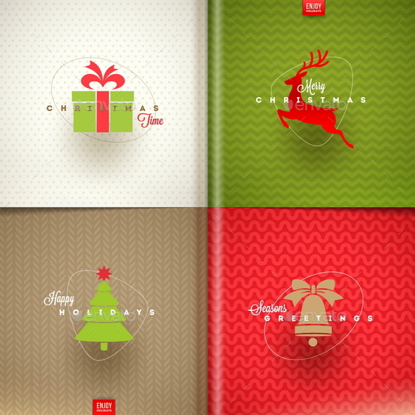 Set of Christmas Greeting Design (Christmas)