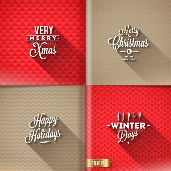 Set of Christmas Type Design with Long Shadow (Christmas)