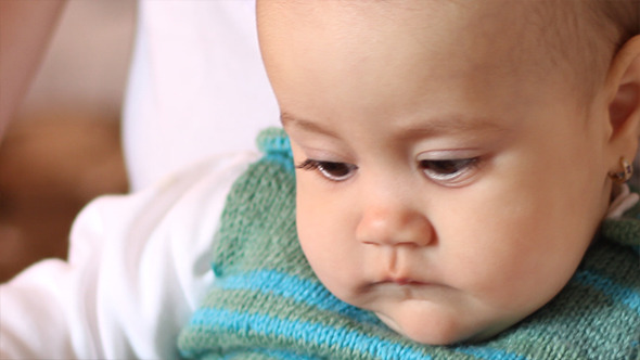Pensive Little Baby Girl Pensive Little Baby Girl
