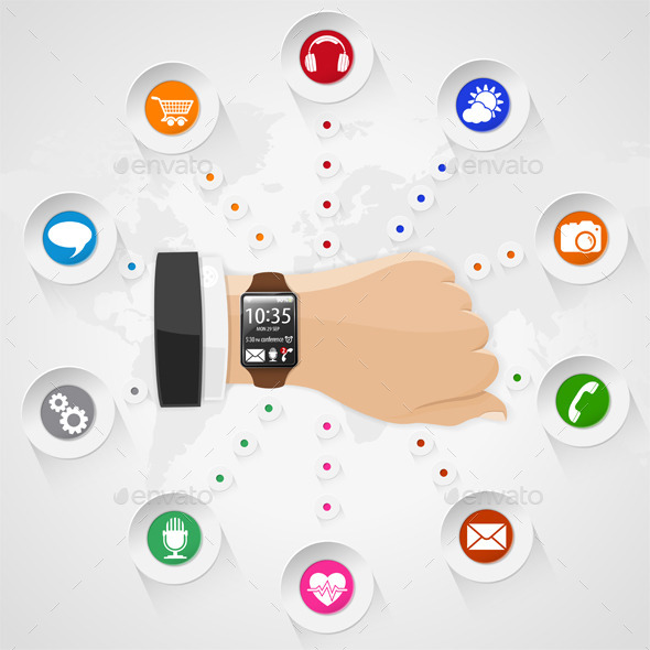 GraphicRiver Smart Watch with Applications 9028300 GraphicRiver Smart Watch with Applications 9028300