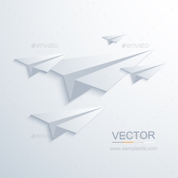 GraphicRiver Vector Modern Origami Airplane Background 9028750 GraphicRiver Vector Modern Origami Airplane Background 9028750