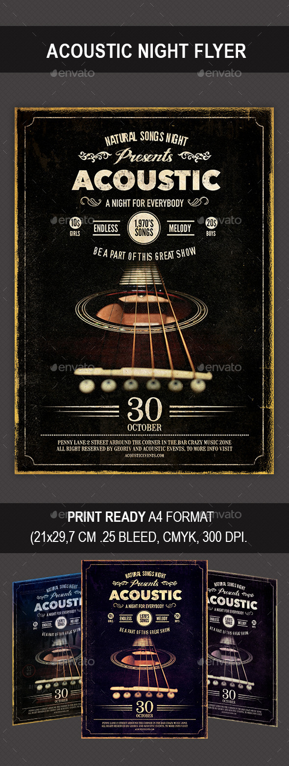 GraphicRiver Acoustic Night Flyer 9031344 GraphicRiver Acoustic Night Flyer 9031344