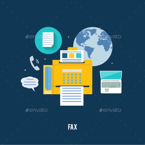 GraphicRiver Fax with Map 9031781 GraphicRiver Fax with Map 9031781