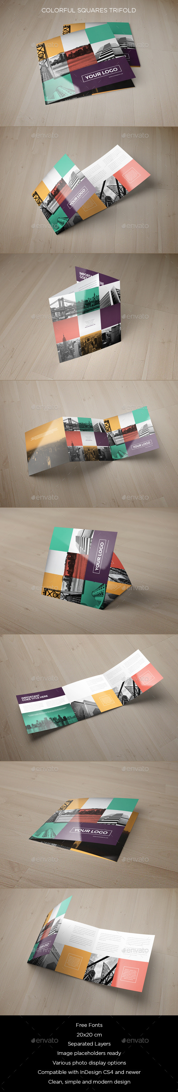 GraphicRiver Colorful Squares Trifold 9032815 GraphicRiver Colorful Squares Trifold 9032815