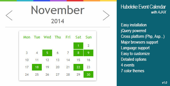 CodeCanyon jQuery Events Calendar via Ajax 9033165 CodeCanyon jQuery Events Calendar via Ajax 9033165