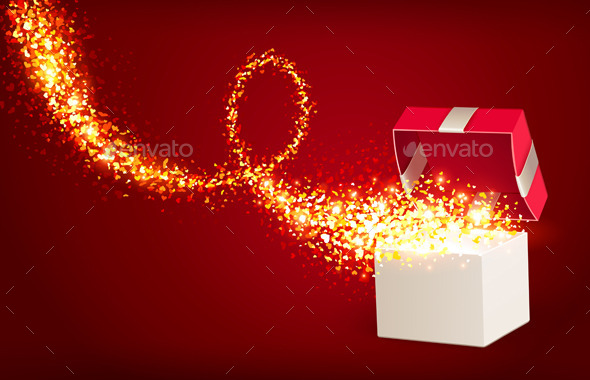GraphicRiver Open Gift Box with Magic Hearts 9033219 GraphicRiver Open Gift Box with Magic Hearts 9033219