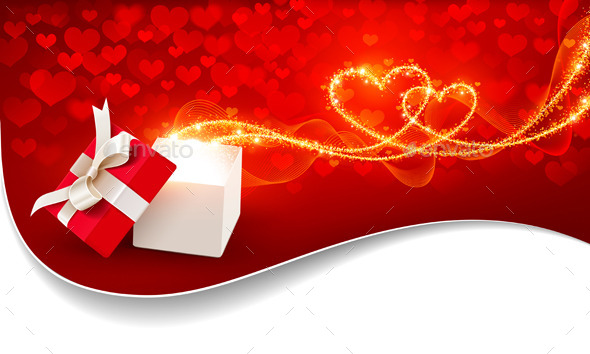 GraphicRiver Open Gift Box with Magic Hearts 9033411 GraphicRiver Open Gift Box with Magic Hearts 9033411