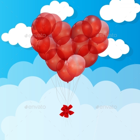 GraphicRiver Balloon Heart Vector Illustration Background 9033422 GraphicRiver Balloon Heart Vector Illustration Background 9033422