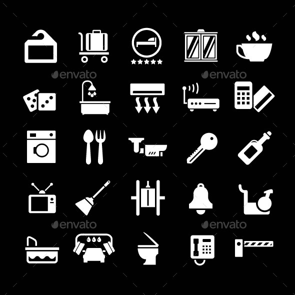 GraphicRiver Set Icons of Hotel Hostel and Rent Apartments 9033436 GraphicRiver Set Icons of Hotel Hostel and Rent Apartments 9033436