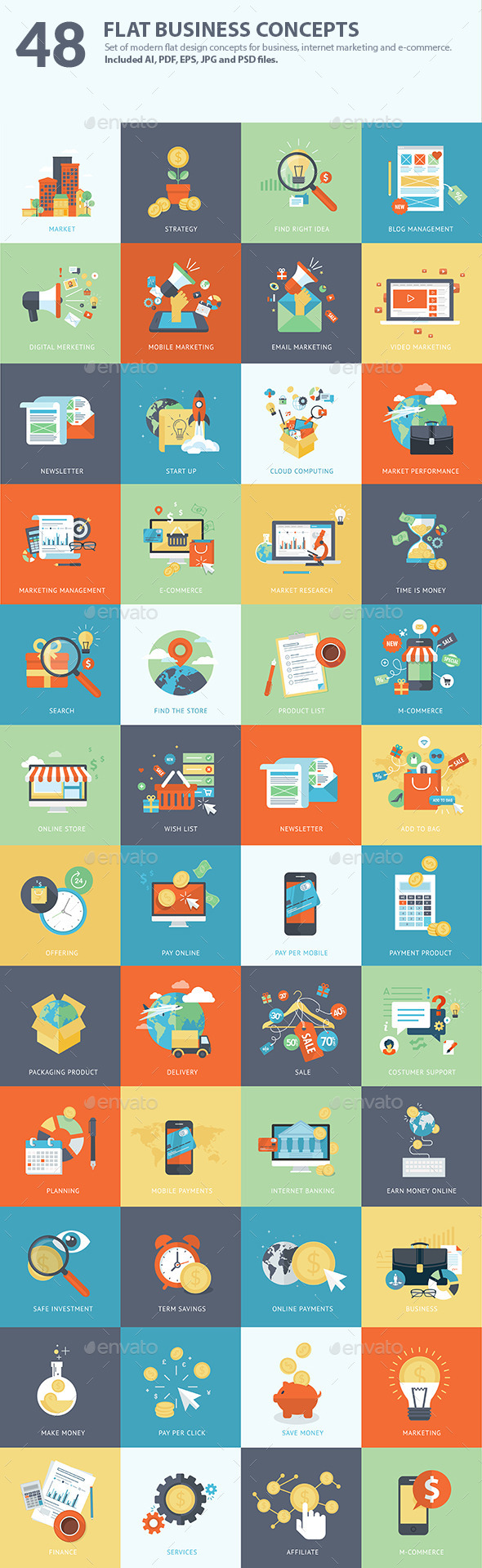 GraphicRiver Set of Flat Design Business Concepts 9024018 GraphicRiver Set of Flat Design Business Concepts 9024018
