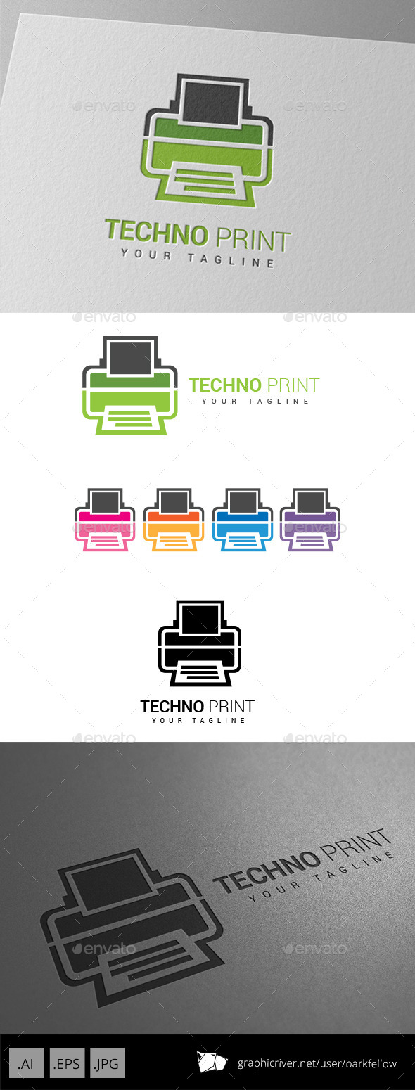 GraphicRiver Techno Printing Logo 9037254 GraphicRiver Techno Printing Logo 9037254