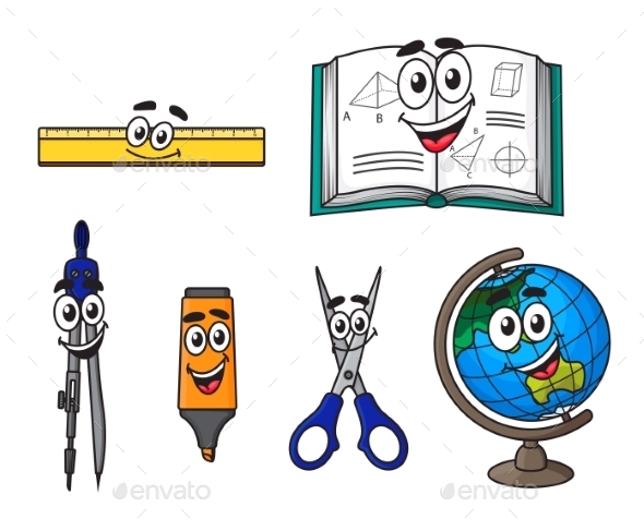 GraphicRiver Cartoon School Supplies 9052859 GraphicRiver Cartoon School Supplies 9052859