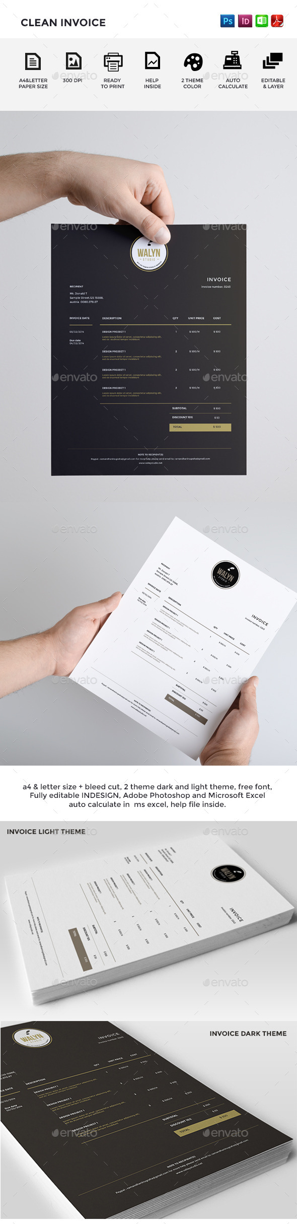 GraphicRiver Clean Invoice 9054399 GraphicRiver Clean Invoice 9054399