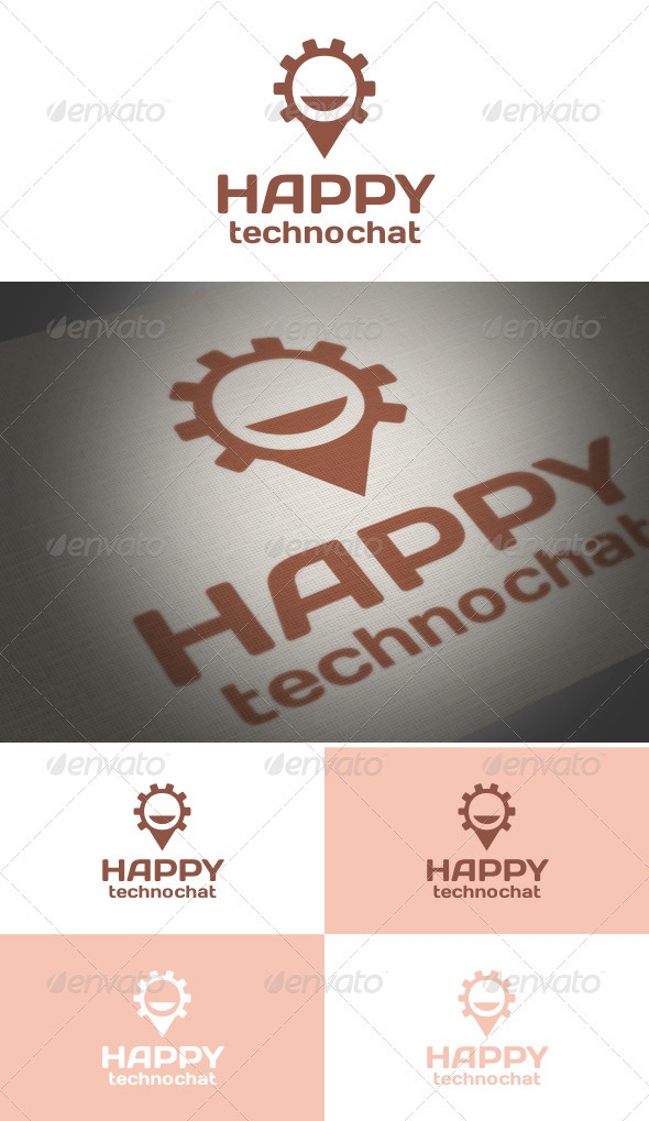 Happy Techno Chat - Symbols Logo Templates