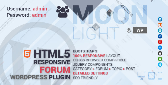 MoonLight Bootstrap Responsive Forum System - 1