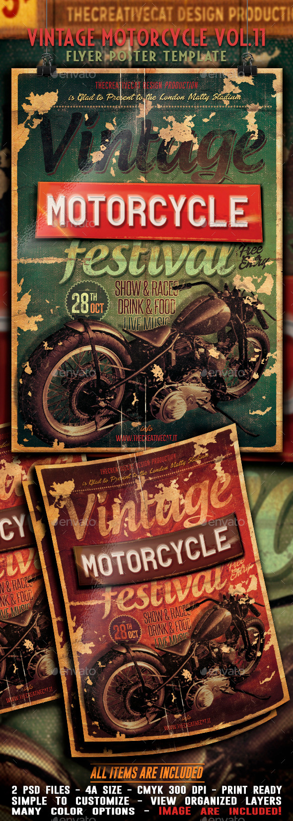 GraphicRiver Vintage Motorcycle Flyer Poster Vol 11 9055098 GraphicRiver Vintage Motorcycle Flyer Poster Vol 11 9055098