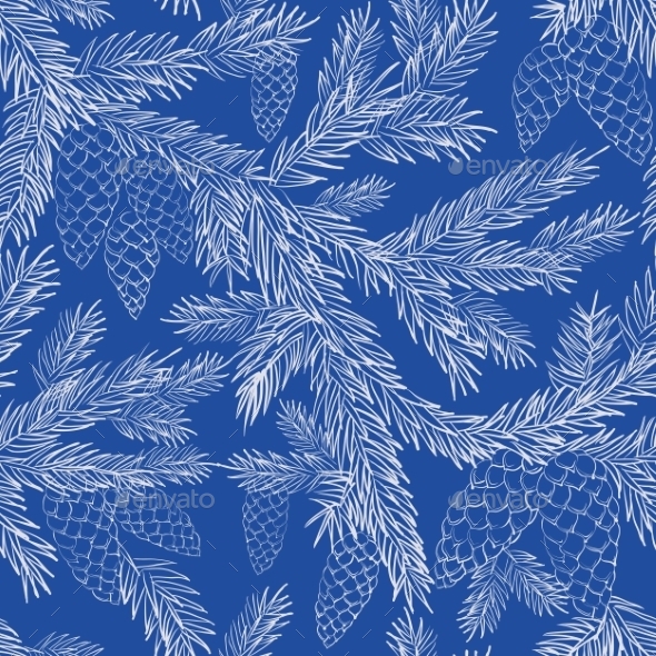Seamless Pattern Fur-Tree (Christmas)