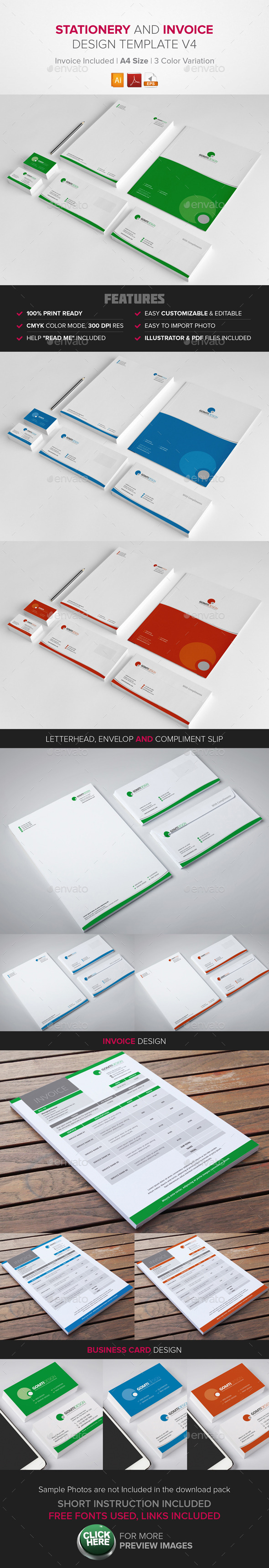 Stationary & Invoice Design Template v4