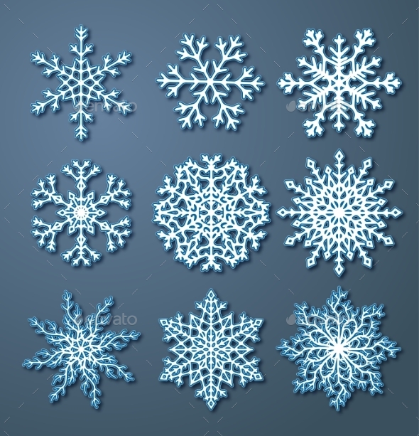 GraphicRiver Set of Paper Snowflakes 9057163 GraphicRiver Set of Paper Snowflakes 9057163