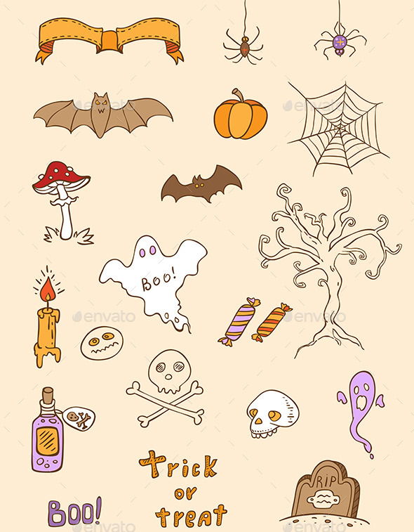 GraphicRiver Halloween Doodle Design Elements 9057486 GraphicRiver Halloween Doodle Design Elements 9057486