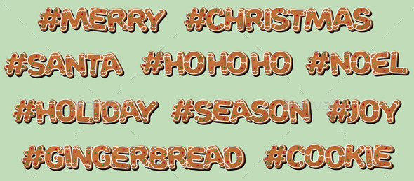 GraphicRiver Hashtag Christmas Gingerbread Cookie 9059976 GraphicRiver Hashtag Christmas Gingerbread Cookie 9059976