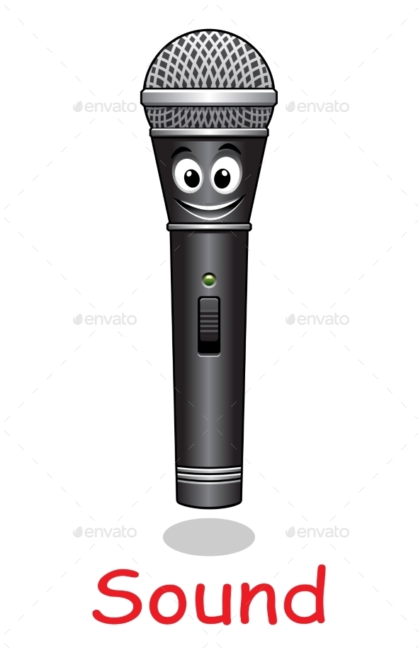 GraphicRiver Cartoon Microphone Character 9062725 GraphicRiver Cartoon Microphone Character 9062725