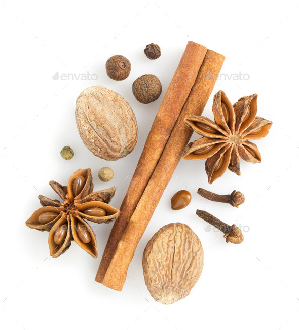 cinnamon sticks, anise star and nutmeg (Misc) Photo Download