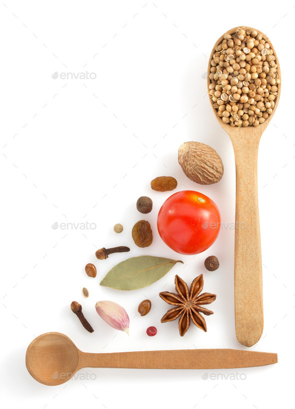 herbs and spices on white (Misc) Photo Download