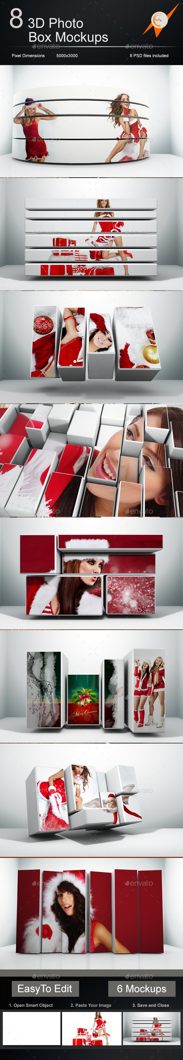 3D Photo Box Mockups