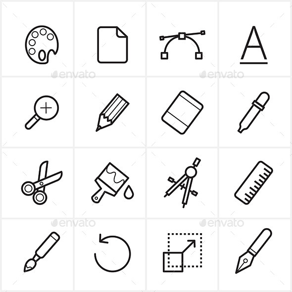 GraphicRiver Flat Line Icons Graphic Design and Creativity Icon 9065317 GraphicRiver Flat Line Icons Graphic Design and Creativity Icon 9065317
