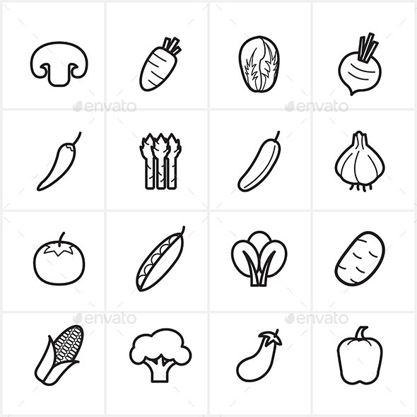 GraphicRiver Flat Line Icons Vegetables Icons Vector 9065549 GraphicRiver Flat Line Icons Vegetables Icons Vector 9065549