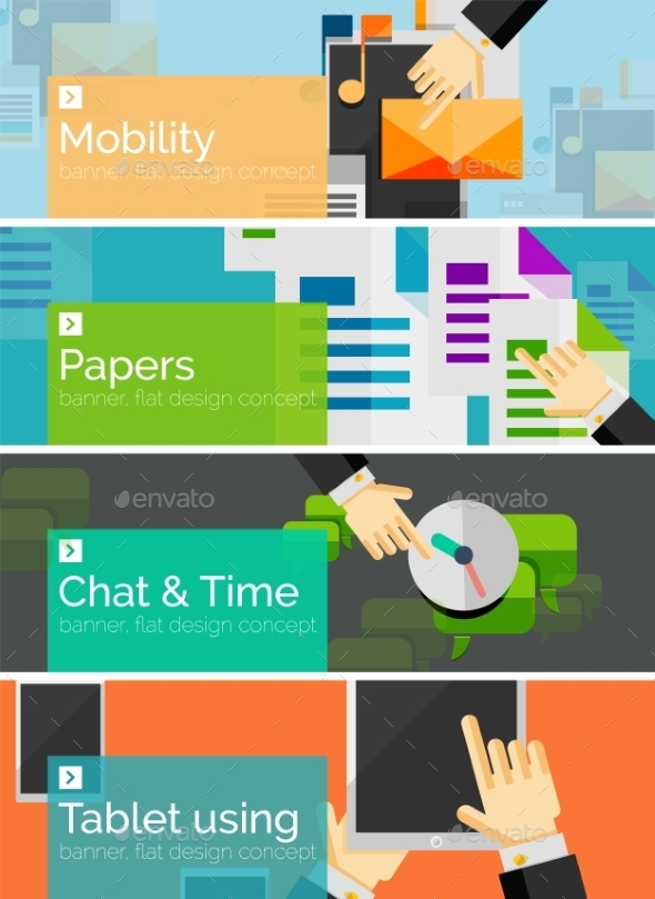 Mobility Flat Design Banners (Web)