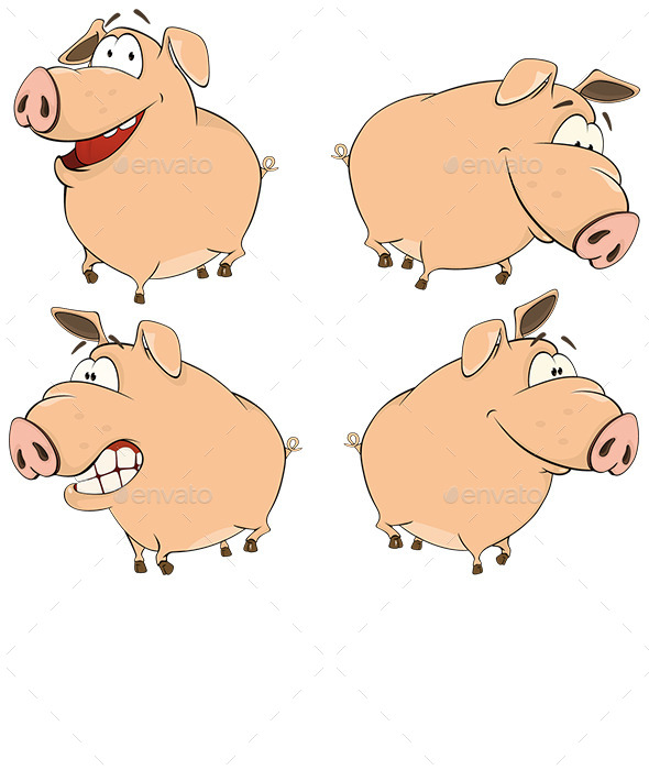 Pig Cartoons (Animals)